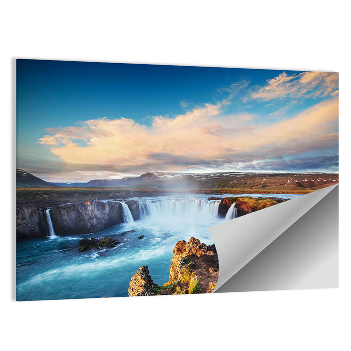 Godafoss Waterfall at Golden Hour Wall Art as a poster print