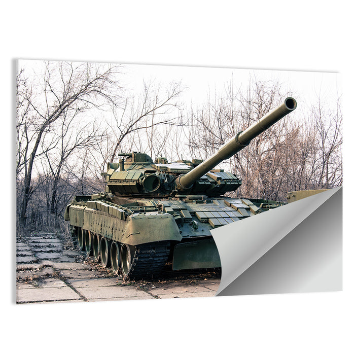 Olive Green Military Tank Wall Art as a poster print