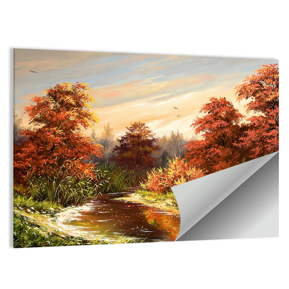 Winding Autumn River Wall Art