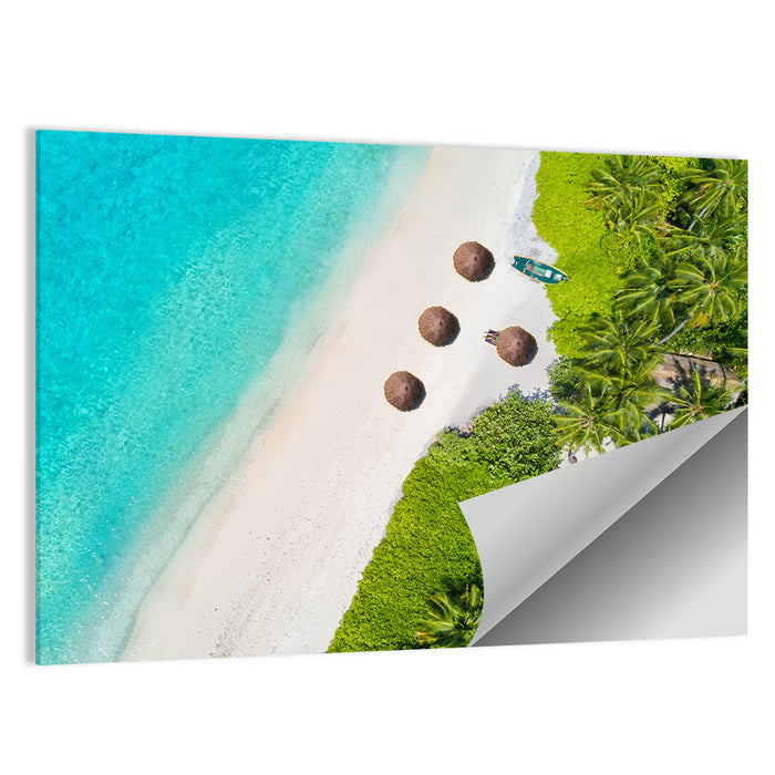 Maldives Aerial Beach View Wall Art as a poster print
