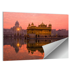 Sunset At Golden Temple In Amritsar Wall Art