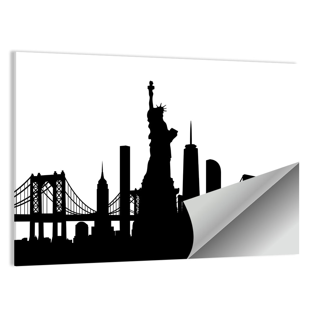 New York City Skyline Silhouette Wall Art