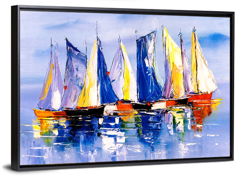 Scenic Sailboats at Sea Wall Art