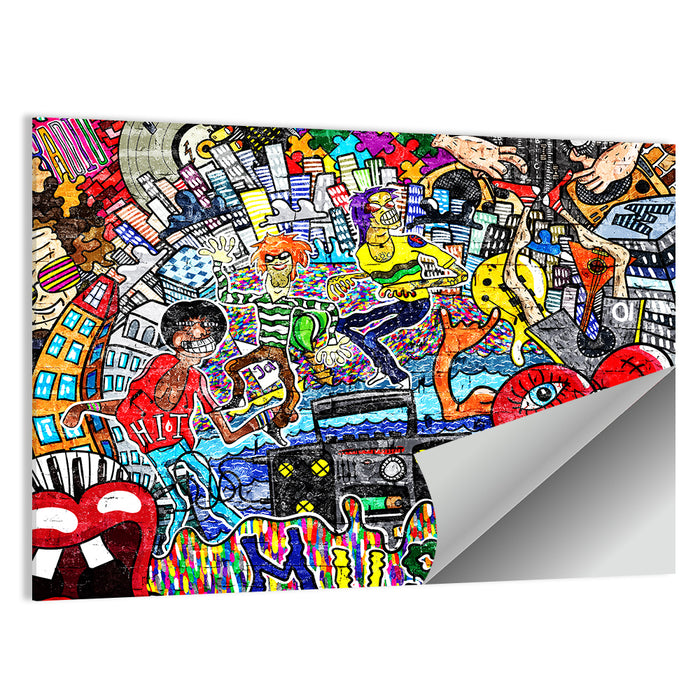 Urban Music Collage Wall Art as a poster print
