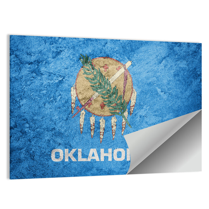 Grunge Oklahoma Flag Wall Art as a poster print