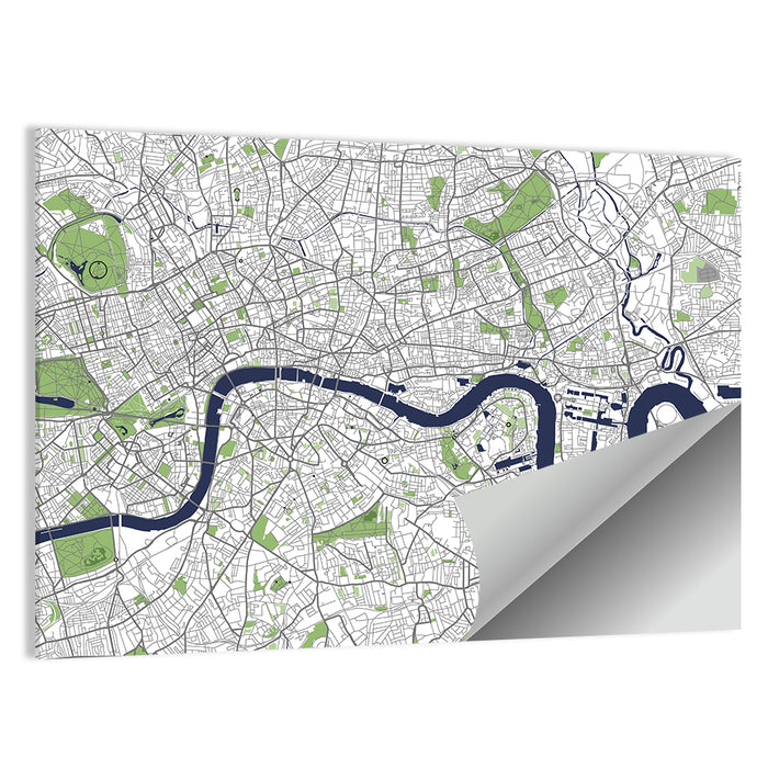 London City Map Wall Art as a poster print