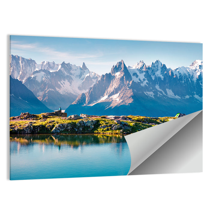 Snowcapped Mountain Lake Wall Art as a poster print