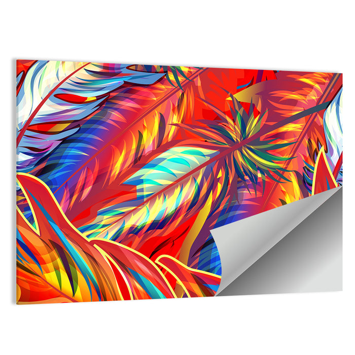 Layered Exotic Feathers Wall Art as a poster print