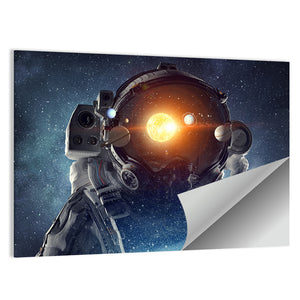 Astronaut In Outer Space Wall Art