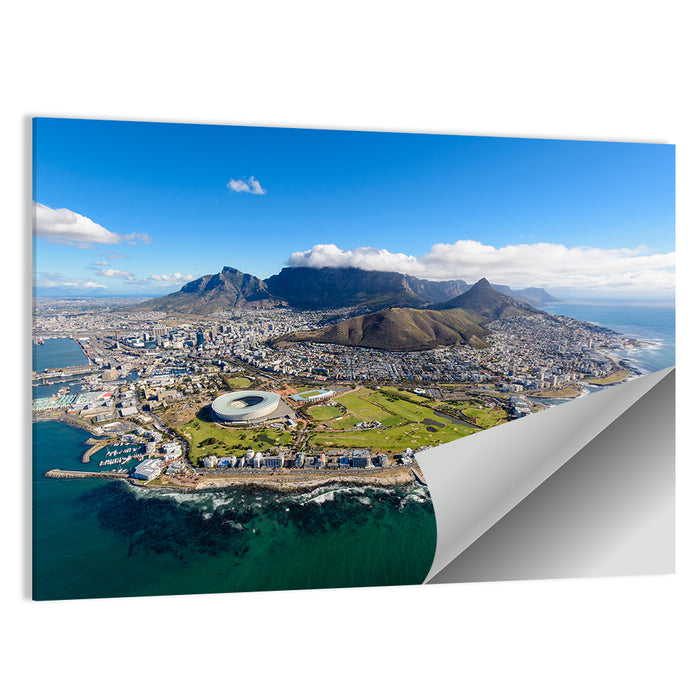Cape Town Aerial View with Table Mountain Wall Art as a poster print