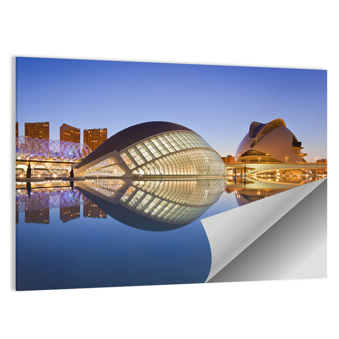 Valencia City of Arts and Sciences, Twilight Wall Art as a poster print