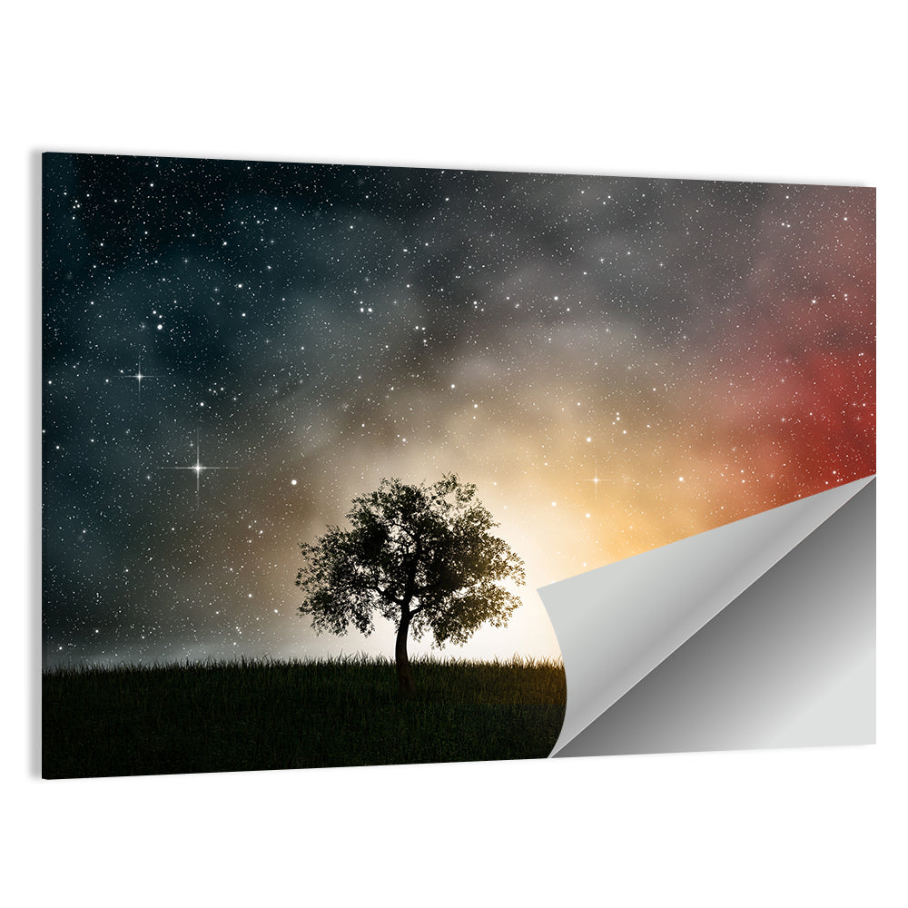 Tree Under Starry Sky Wall Art