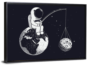 Little Astronaut Illustration Wall Art