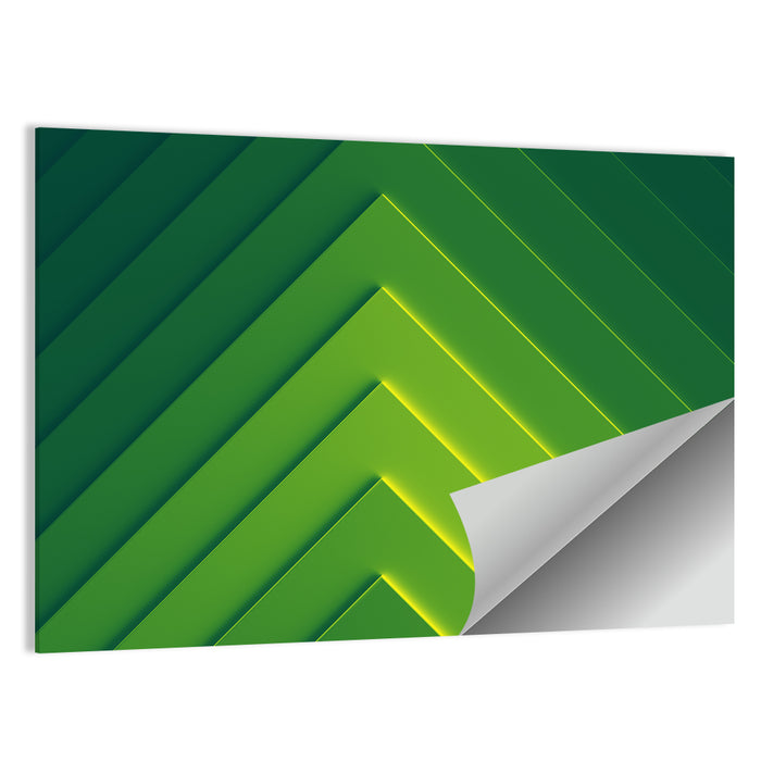 Green Chevron Geometric Abstract Wall Art as a poster print