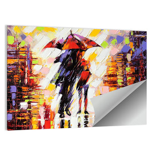 Couple Under Umbrella Wall Art