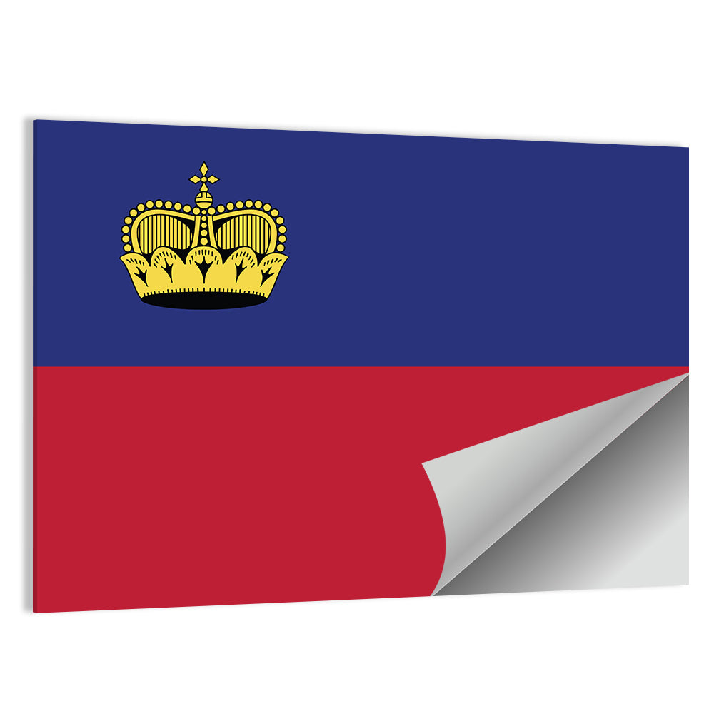 Liechtenstein Flag with Gold Crown Wall Art