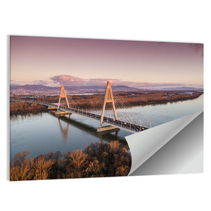 Megyeri Bridge At Dusk Wall Art