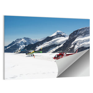 Sightseeing Helicopters On Aletsch Glacier Wall Art