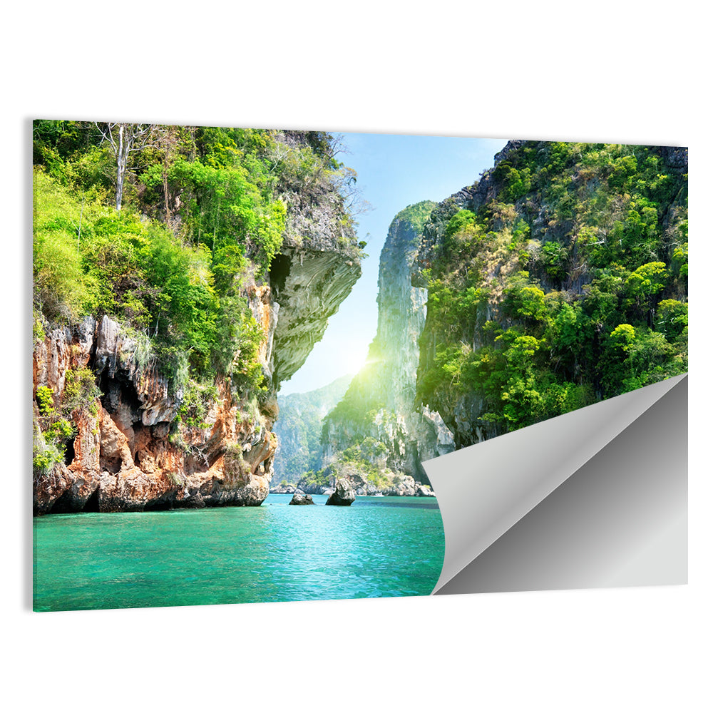 Krabi Cliffs and Teal Sea Wall Art