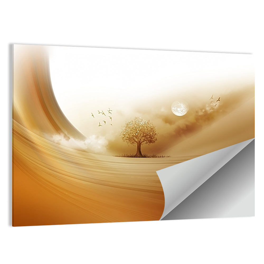 Moonlit Desert Tree Wall Art