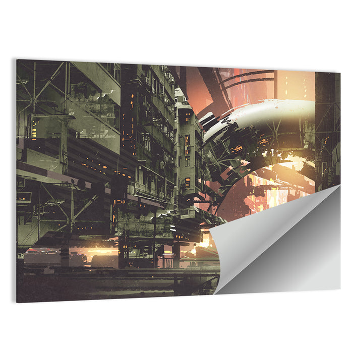 Cyberpunk City Wall Art as a poster print
