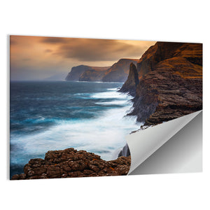 Vagar Island Coastline In Faroe Islands Wall Art