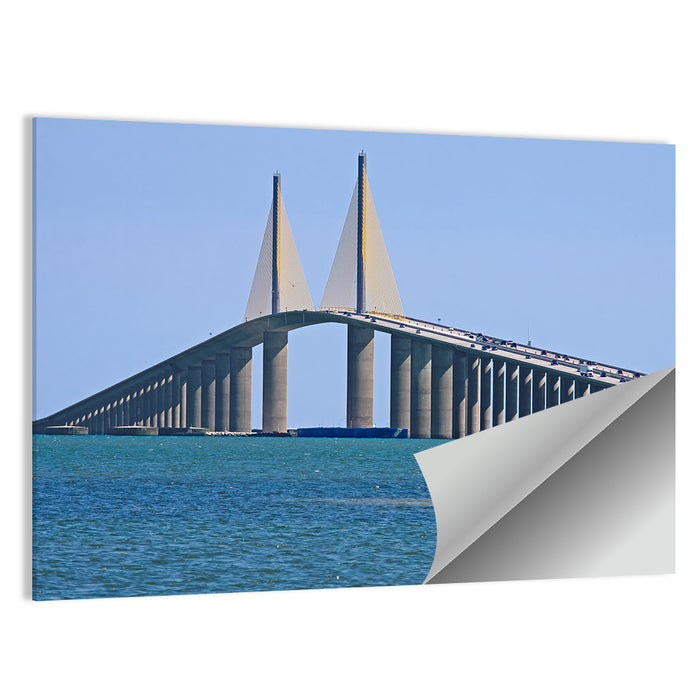 Sunshine Skyway Bridge, Cable-stayed View Wall Art as a poster print