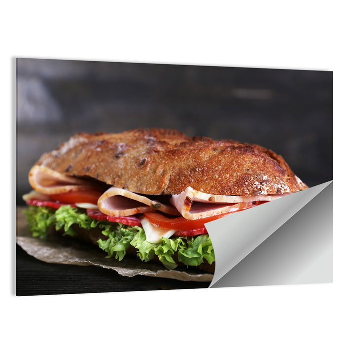 Toasted Ham and Vegetable Sandwich Wall Art as a poster print