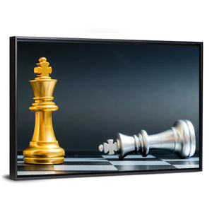 Gold King Chess Win Over Silver Wall Art