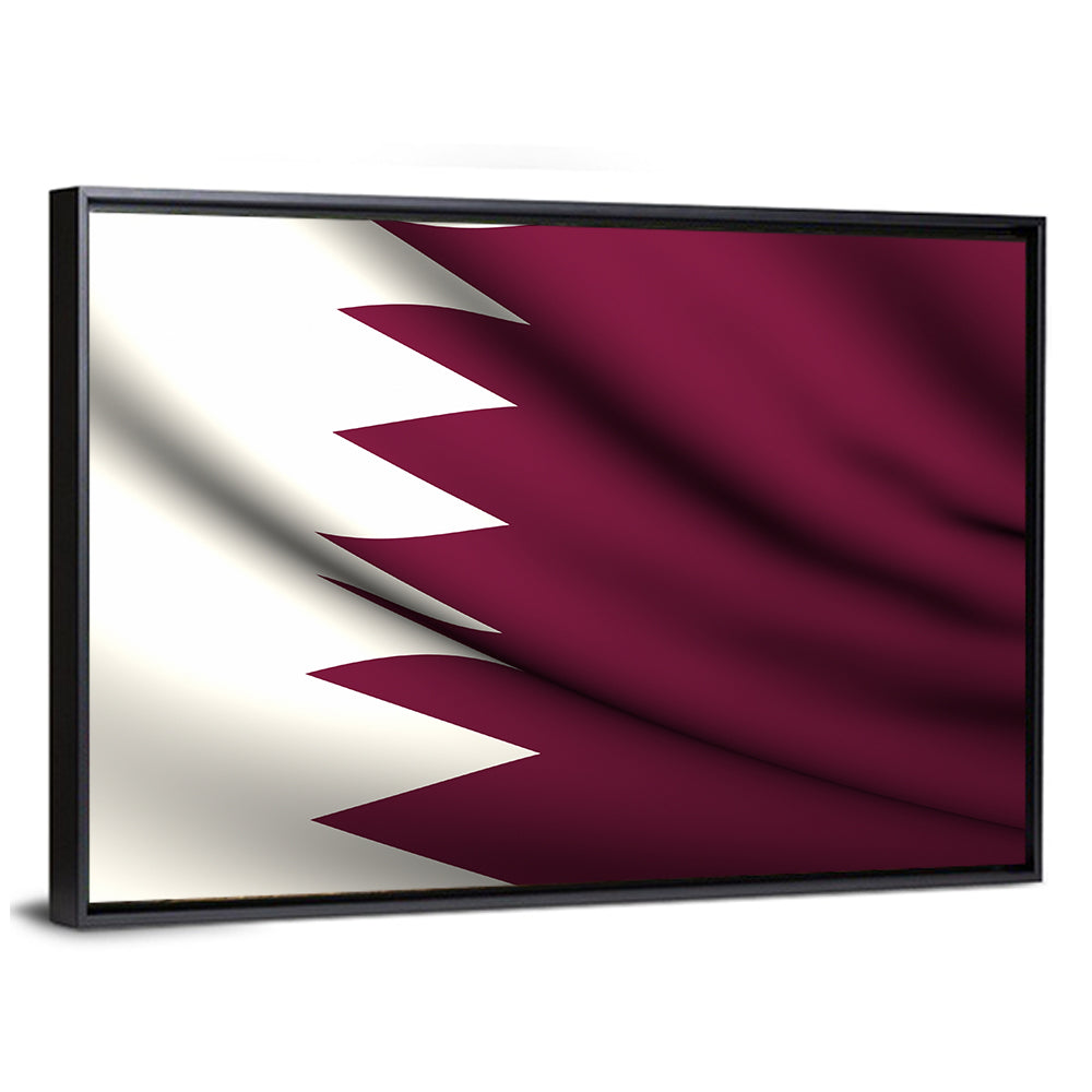 Waving Qatar Flag Wall Art