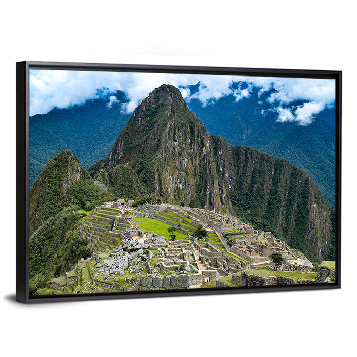 Misty Dawn at Machu Picchu Wall Art as a framed canvas
