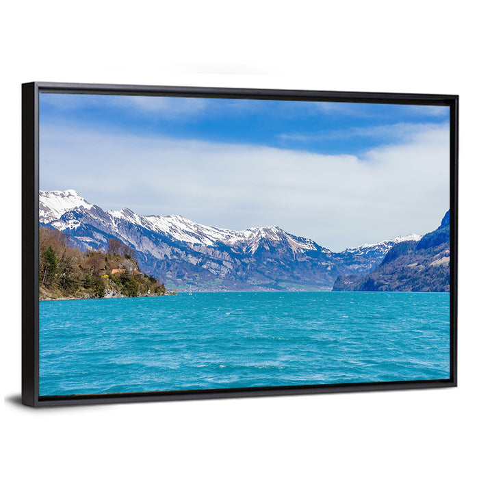 Lake Brienz Wall Art as a framed canvas