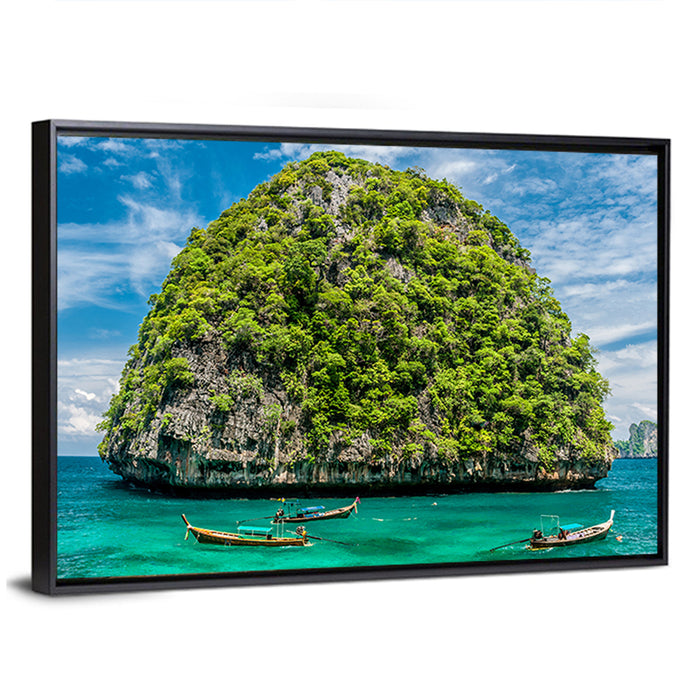 Krabi Limestone Karst Island Wall Art as a framed canvas