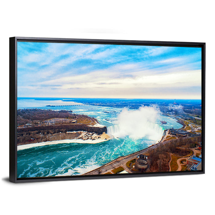 Niagara Falls Aerial View Wall Art as a framed canvas