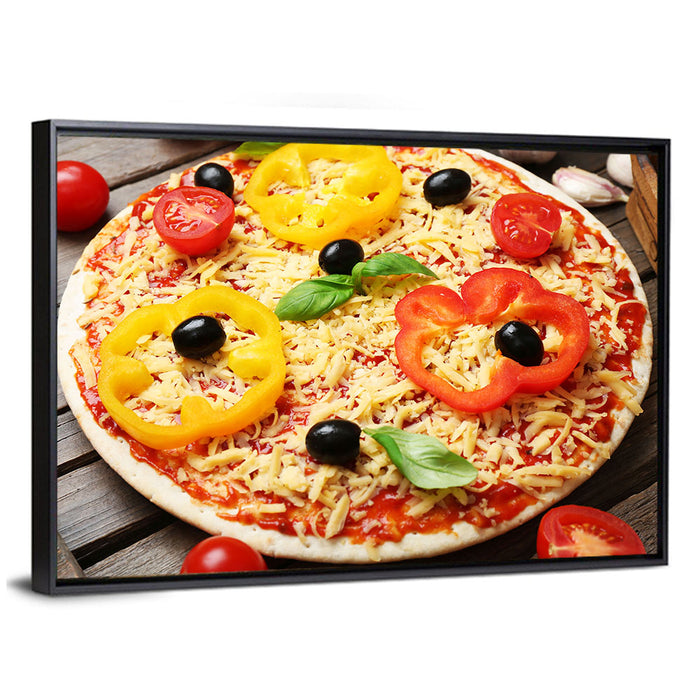 Pizza Ingredients Close-up Wall Art as a framed canvas