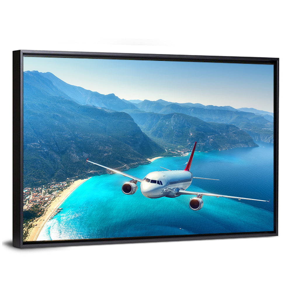 Airplane Over Turquoise Coast Wall Art