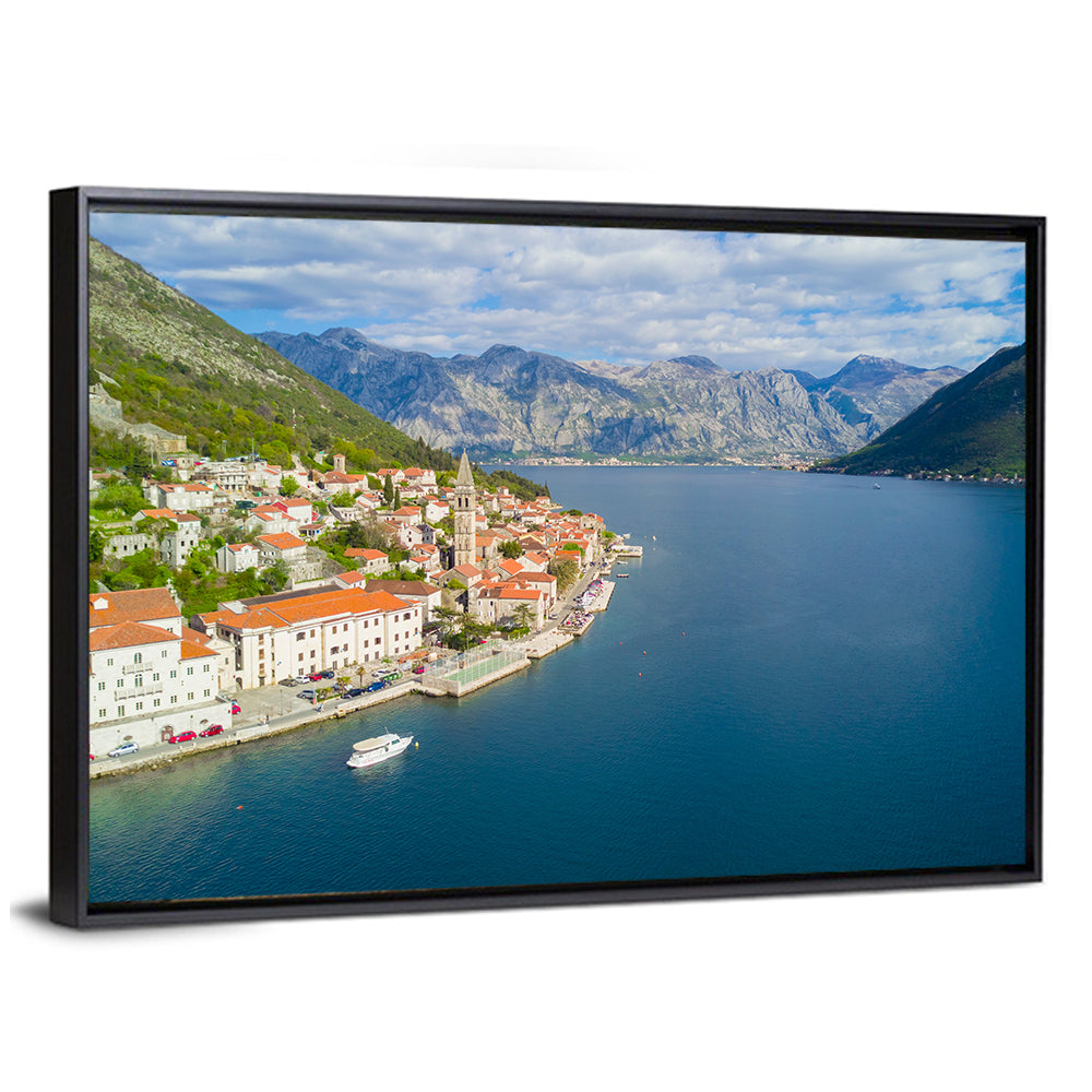 Perast Aerial Coastal View Wall Art
