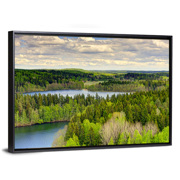 Aulanko Reserve Lake View Wall Art as a framed canvas
