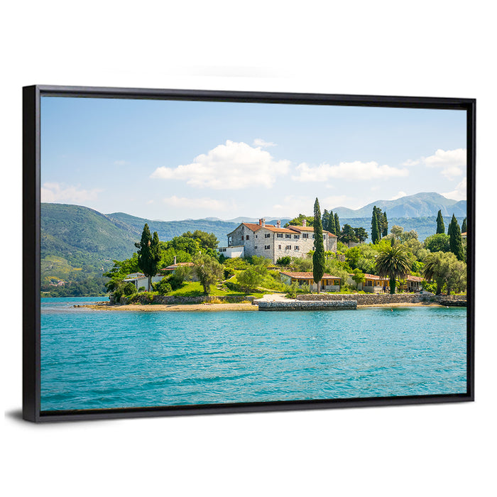 St Michael Island Monastery Wall Art as a framed canvas