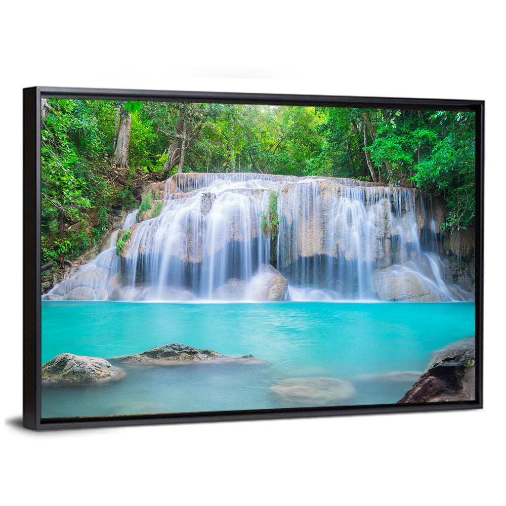 Turquoise Pool Waterfall in Thailand Wall Art