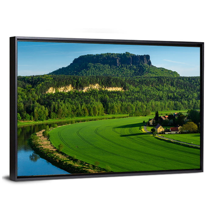 Lilienstein Mountain in Bad Schandau Wall Art as a framed canvas