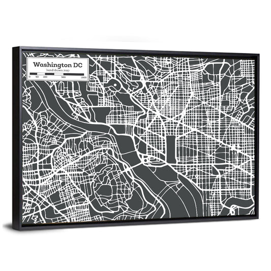 Washington DC Map Wall Art