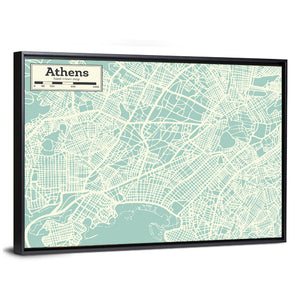 Athens Map Wall Art