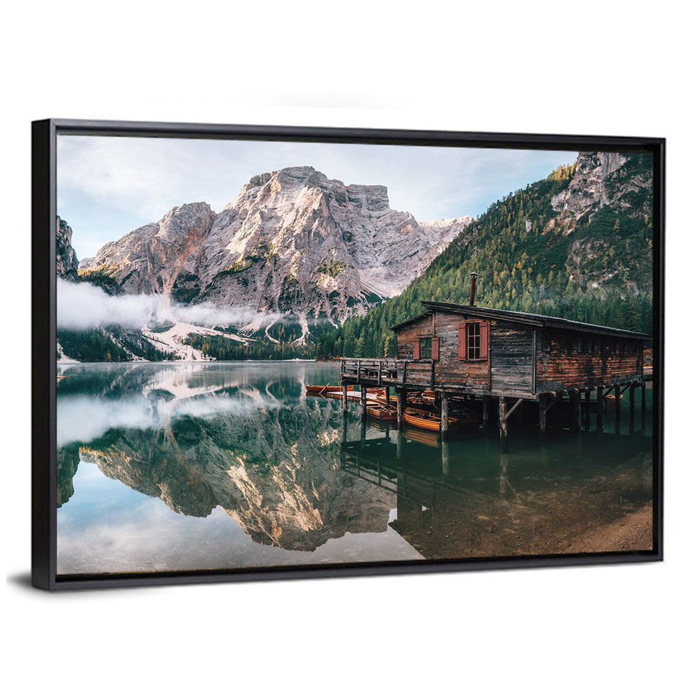 Lago Di Braies Boat House Wall Art