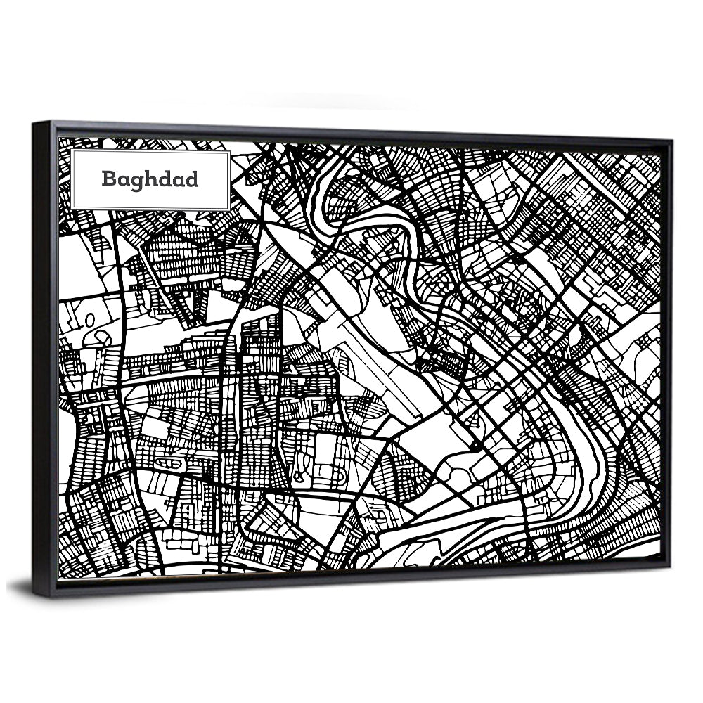 Baghdad Geometric Map Wall Art