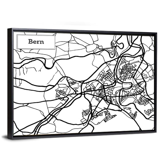 Bern City Map Wall Art