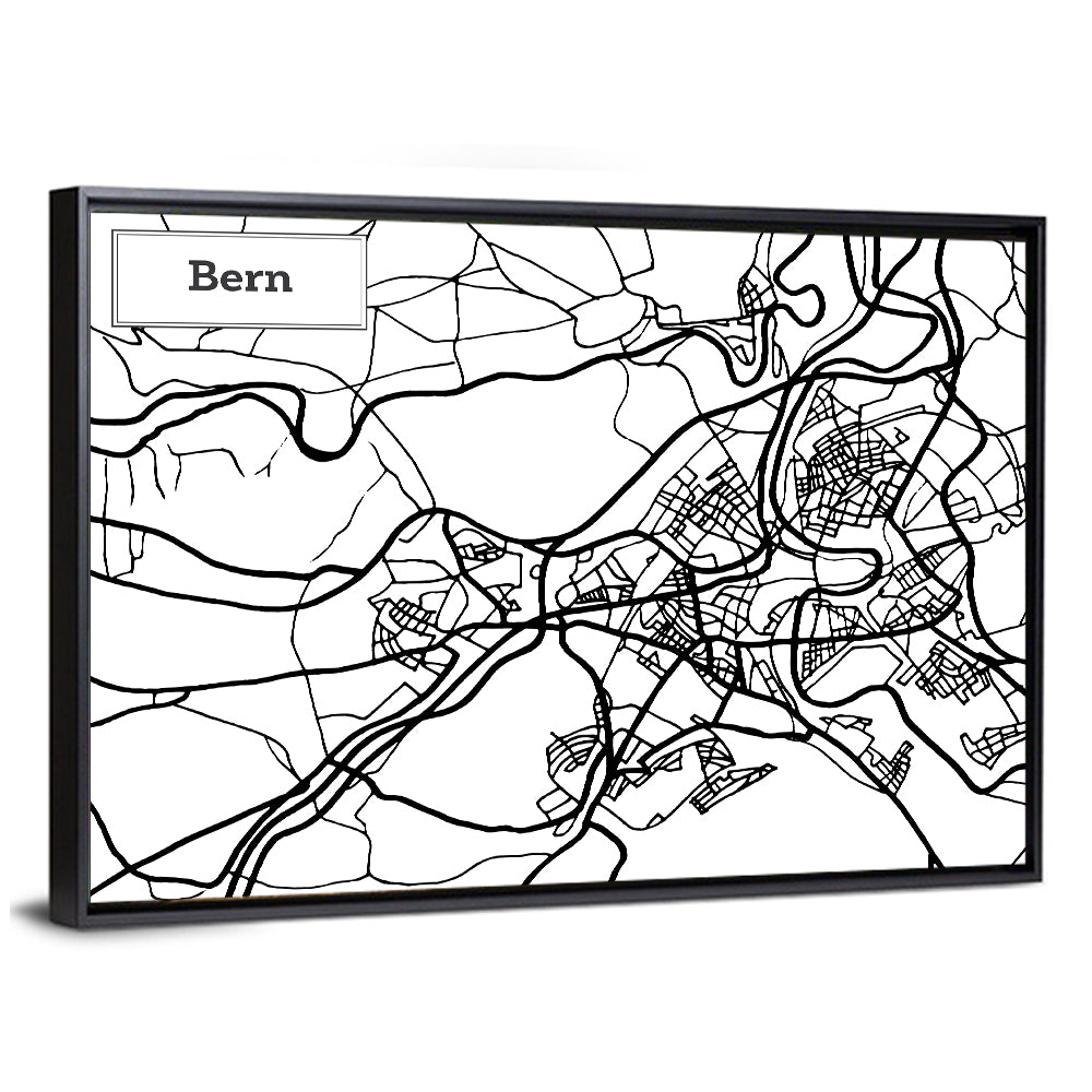 Bern City Map Wall Art
