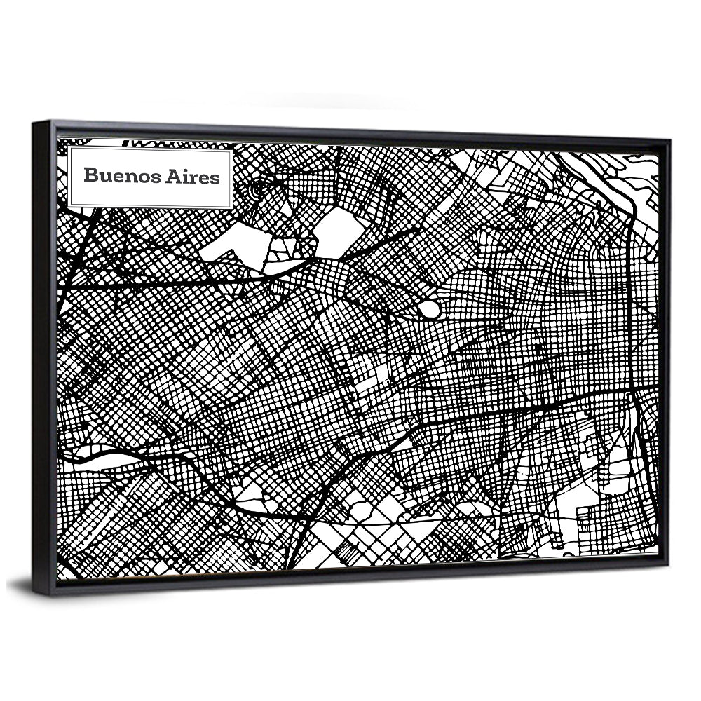 Buenos Aires Street Grid Map Wall Art