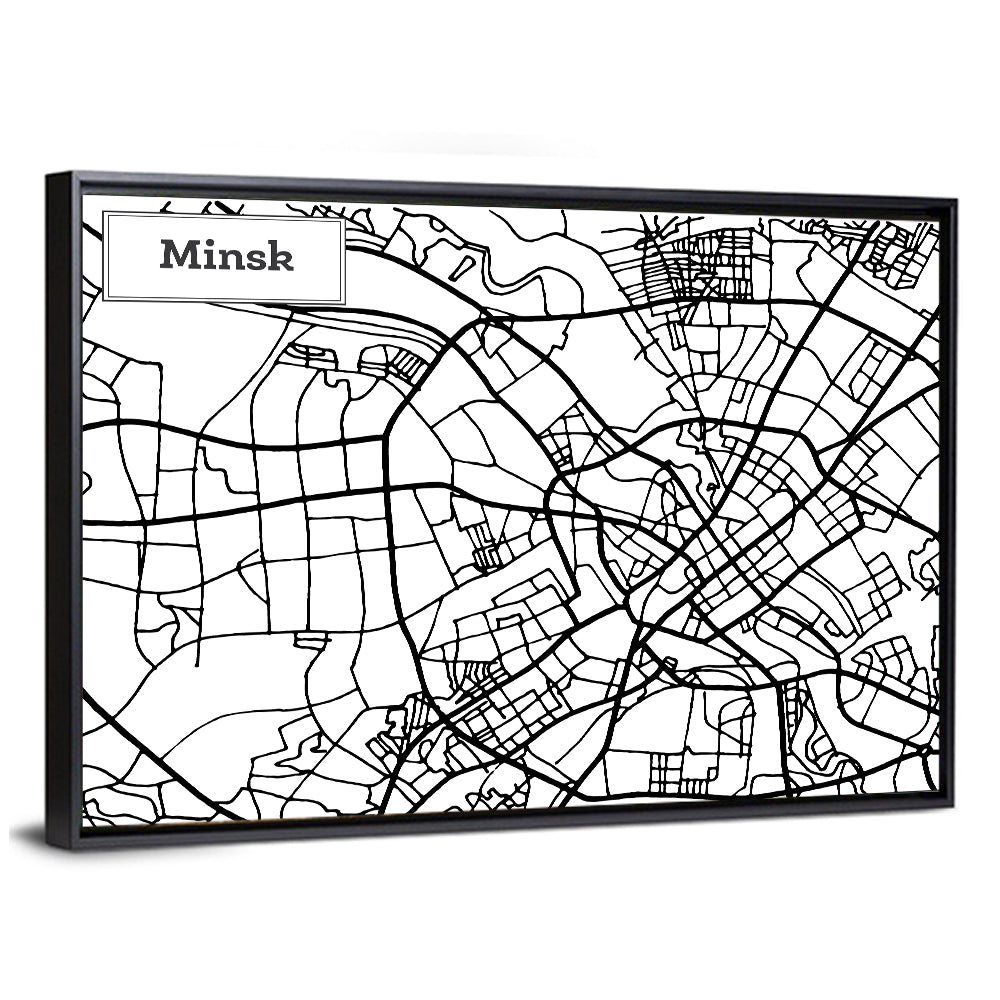 Minsk City Map Wall Art