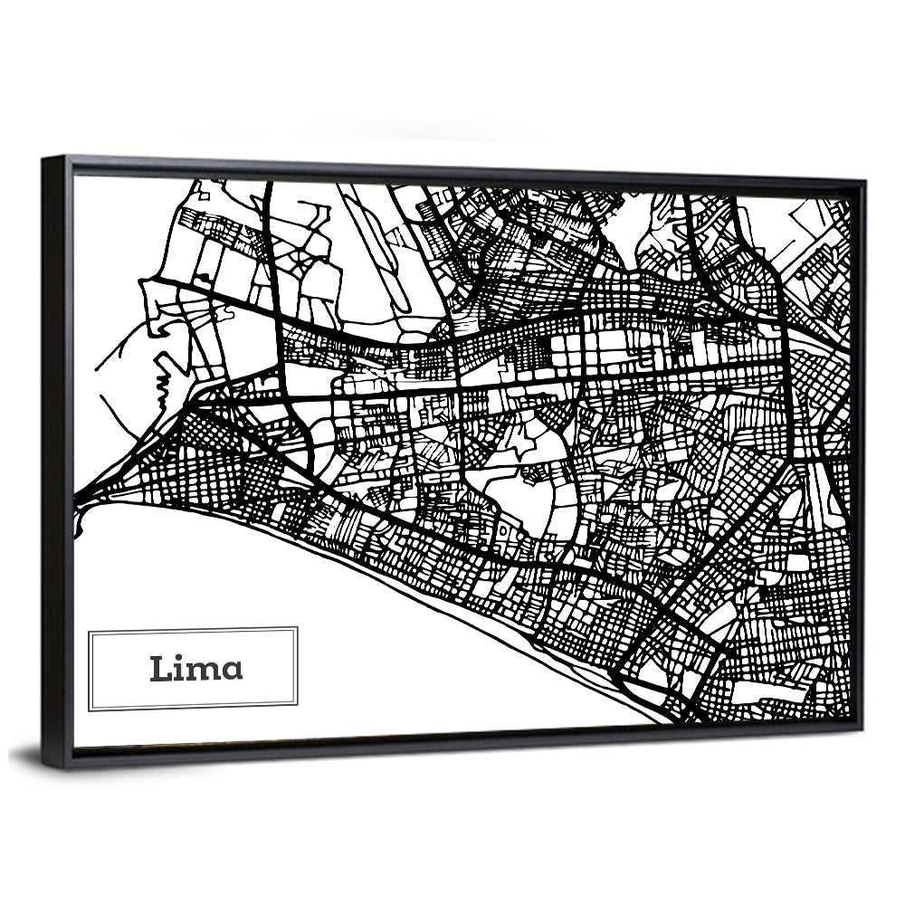 Lima City Map Wall Art
